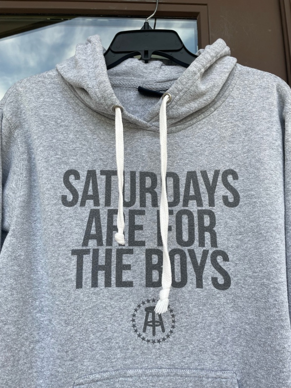Saturdays are for the Boys * Barstool Sports * Grey Hoodie L